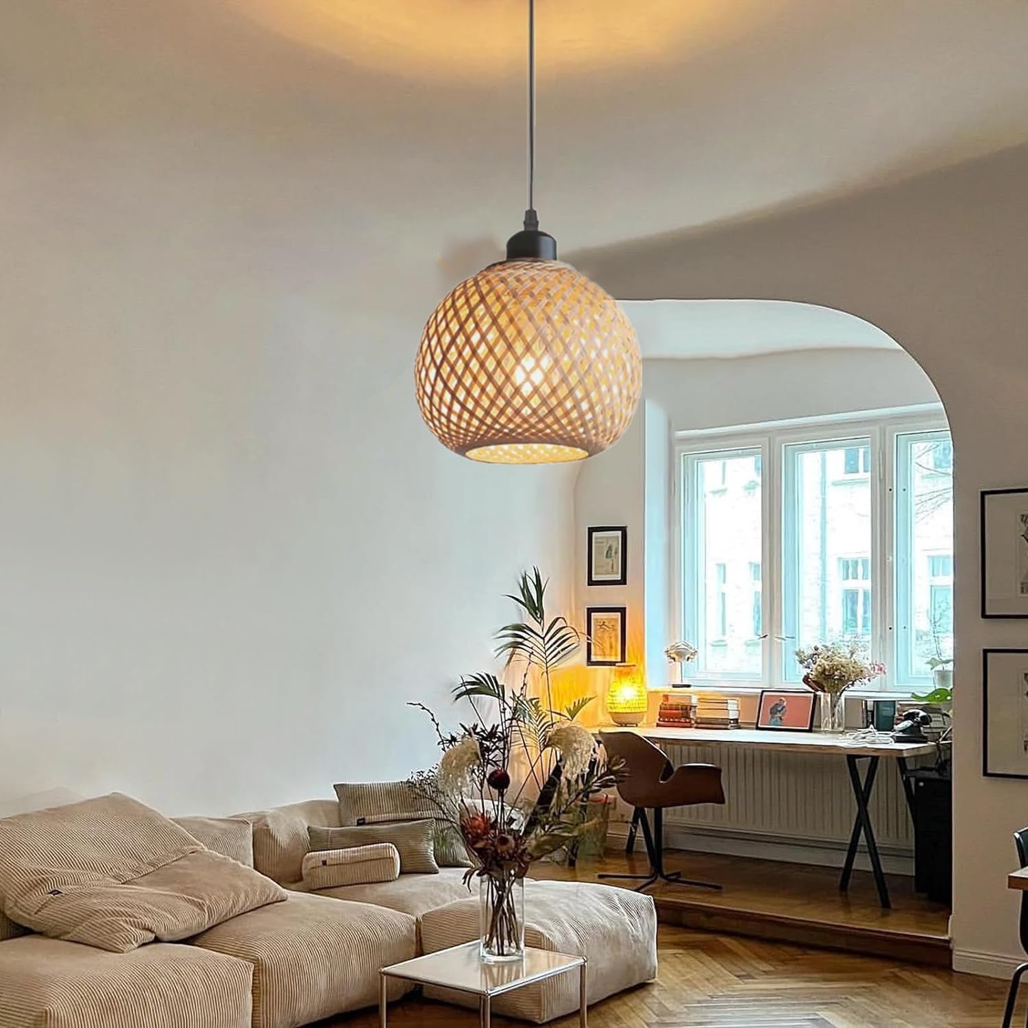 Suspension en bambou sphérique GALA